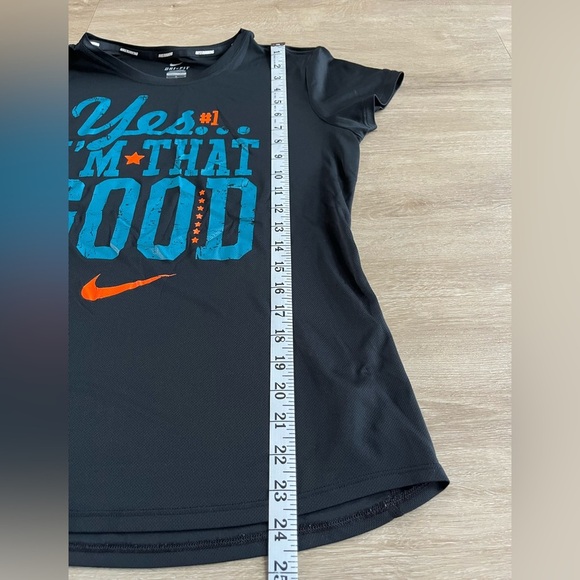 Nike Running Dri-Fit Short Sleeve Shirt Black Graphic SZ L - Picture 6 of 8